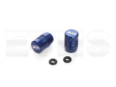 2x Ventilkappe + O-Ring (ALU Blau Eloxiert)