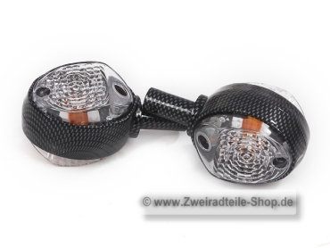 2x Blinker Wei&szlig; (Carbon Look) Schwalbe KR51 Star *