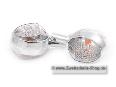 2x Blinker Wei&szlig; (Chrom Look) Schwalbe KR51 Star *