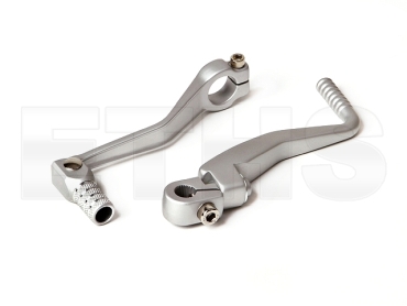 Enduro SET Klapp Kickstarter + Fu&szlig;schalthebel (Silber) Simson