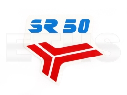 SR50 Aufkleber f&uuml;r Beinblech (Rot/Blau)