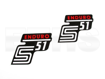 2x S51 Enduro Aufkleber (Rot) Seitendeckel 2x S51 Enduro Aufkleber (Rot) Seitendeckel