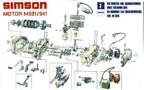 Motor Explosionszeichnung SIMSON S51 SR50 KR51/2