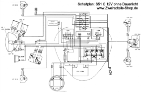 Schaltplan S51 C 12V ohne Dauerlicht