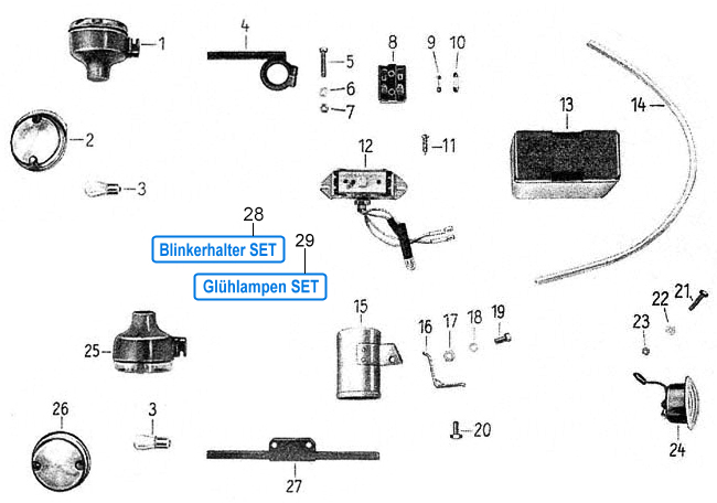 Blinker Ladeanlage Hupe