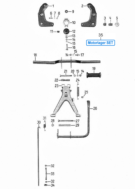 Motorlager Fußbremse