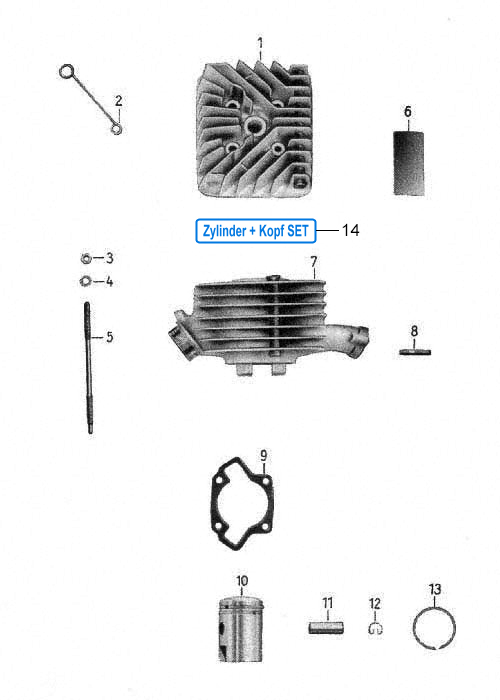 Zylinder Kolben Zylinderkopf
