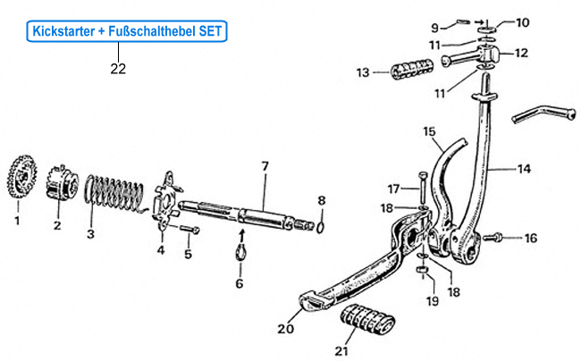 Kickstarter Fußschalthebel