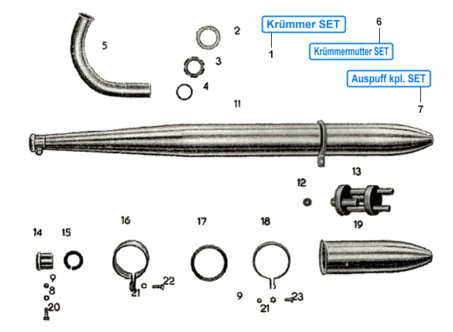 Simson Schwalbe KR51/1 Auspuffanlage