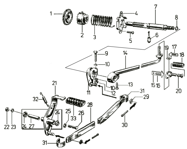 Kickstarter Fußschalthebel