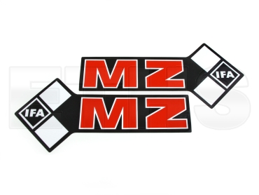 2 Tank Aufkleber IFA MZ - schwarzer Rahmen - (Rechts + Links) für MZ ETZ