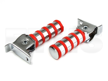 2x Soziusfußrasten (Rot) Chrom 4-Ringe S50 S51 S70 KR51 2x Soziusfußrasten (Rot) Chrom 4-Ringe S50 S51 S70 KR51