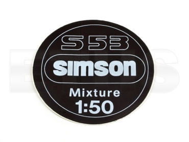 Aufkleber 1:50 Mixture für Armaturenträger Simson S53