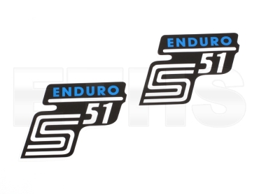 2x S51 Enduro Aufkleber (Blau) Seitendeckel