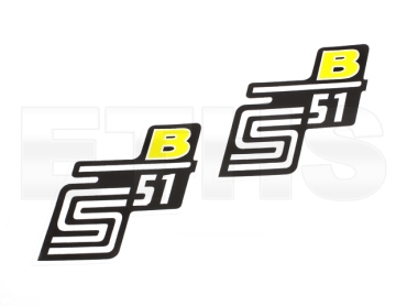 2x S51 B Aufkleber (Gelb) Seitendeckel