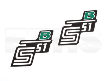 2x S51 B Aufkleber (Grün) Seitendeckel