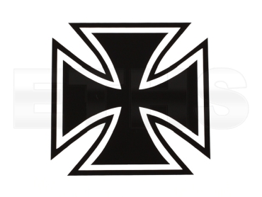 Aufkleber - Eisernes Kreuz - breit (Schwarz) 7cm x 7cm