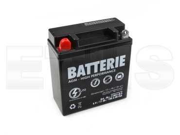 Batterie 6V 11Ah (Vlies - wartungsfrei) S50 S51 SR50 & ES TS