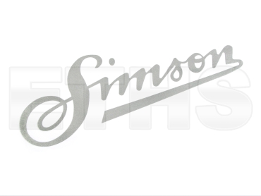 Aufkleber Schriftzug Simson (Silber) 6cm