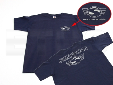 T-Shirt (Naviblau) mit SIMSON-Logo Reflexdruck Silber