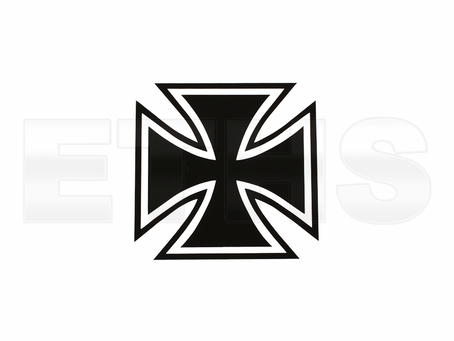 Aufkleber - Eisernes Kreuz - breit (Schwarz) 7cm x 7cm | ETHS Shop