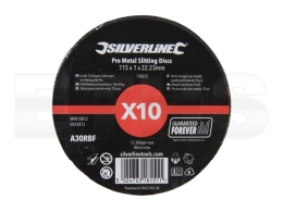 Silverline - 10x Profi-Metallschlitzscheiben (flach) 115x1x22,23