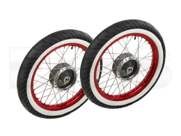 2x Komplettrad 16-Zoll V+H (Alu Rot) MITAS Weißwand MC2