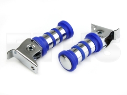 2x Soziusfußrasten (Blau) Chrom 3-Ringe S50 S51 S70 KR51
