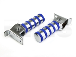 2x Soziusfußrasten (Blau) Chrom 4-Ringe S50 S51 S70 KR51