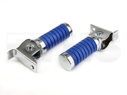 2x Soziusfußrasten (Blau) Chrom Endkappe S50 S51 S70 KR51