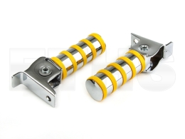 2x Soziusfußrasten (Gelb) Chrom 4-Ringe S50 S51 S70 KR51