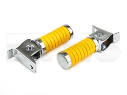 2x Soziusfußrasten (Gelb) Chrom Endkappe S50 S51 S70 KR51