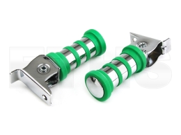 2x Soziusfußrasten (Grün) Chrom 3-Ringe S50 S51 S70 KR51