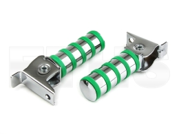 2x Soziusfußrasten (Grün) Chrom 4-Ringe S50 S51 S70 KR51