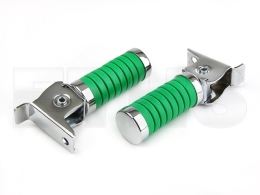 2x Soziusfußrasten (Grün) Chrom Endkappe S50 S51 S70 KR51