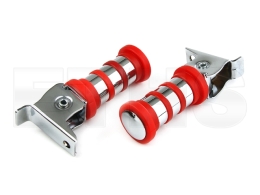 2x Soziusfußrasten (Rot) Chrom 3-Ringe S50 S51 S70 KR51