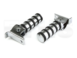 2x Soziusfußrasten (Schwarz) Chrom 4-Ringe S50 S51 S70 KR51