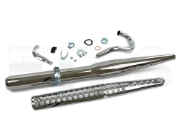 Tuning 32er Resonanz Auspuff Set (Chrom) für Simson S51 S70 Enduro *