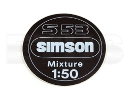 Aufkleber 1:50 Mixture fr Armaturentrger Simson S53