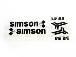SR50 (Schwarz) Aufkleber Set Rahmen + Knieblech o. Tank