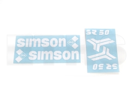 SR50 (Weiß) Aufkleber Set Rahmen + Knieblech o. Tank