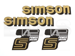 VAPE SIMSON Aufkleber (Schwarz/Gold/Weiß) Tank + Seitendeckel