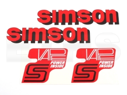 VAPE SIMSON Aufkleber (Rot/Schwarz/Weiß) Tank + Seitendeckel