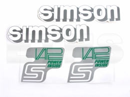VAPE SIMSON Aufkleber (Silber/Weiß/Grün) Tank + Seitendeckel