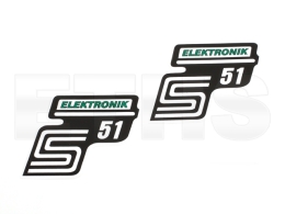 2x S51 Elektronik Aufkleber (Grn) Seitendeckel