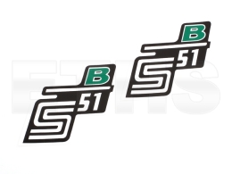 2x S51 B Aufkleber (Grün) Seitendeckel