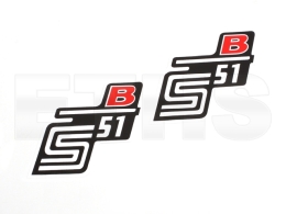 2x S51 B Aufkleber (Rot) Seitendeckel