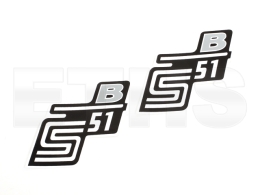 2x S51 B Aufkleber (Silber) Seitendeckel