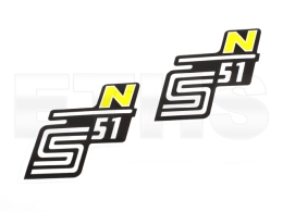 2x S51 N Aufkleber (Gelb) Seitendeckel