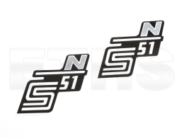 2x S51 N Aufkleber (Silber) Seitendeckel